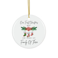 Family Of Three Custom Ornament Printify